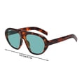 thumbnail image 2 of Oversized Blue Light Blocking Cycling Sunglasses 6.7" UV Protection Anti‑Glare Sports Eyewear Stylish Large‑Frame Flat Lens Glasses for Women Daily Outdoor Driving Green, 2 of 8