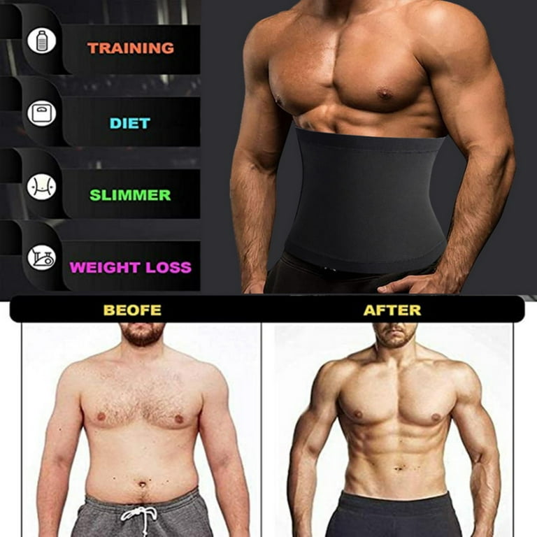Sportteer Men Belly Wrap Men Sweat Band Men Waist Trimmer Belt S to 5XL Elastic Tummy Control Stomach Wrap Sweat Band Fitness Supplies Walmart