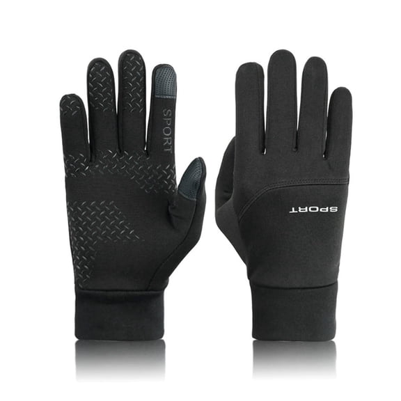 RLESO Youth Football Gloves, Windproof Waterproof Fleece Lined, Touchscreen Compatible Thermal Sports Gear, Black