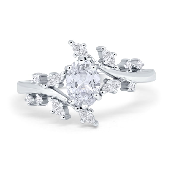 Oval Marquise Ring CZ 925 Sterling Silver Size 5