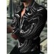 thumbnail image 1 of Camisas hawaianas Camisas estampadas doradas de lujo Camisa de moda para hombres Blusa de playa con solapa cubana de manga larga Ropa para hombres Dar la vuelta, 1 of 6
