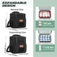 thumbnail image 3 of Holuxer Large Insulated Lunch Box for Men/Adults, Expandable Double-Deck Lunch Bag Durable with Shoulder Strap, Soft Leakproof Cooler Bags for Work Outdoor Picnic Trips, 20 Can/16 L, Black, Mesh, 3 of 9