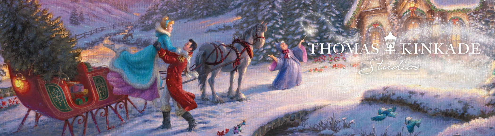 Ceaco 1000-Piece Thomas Kinkade Holiday Cinderella Bringing Home the Tree Interlocking Jigsaw Puzzle
