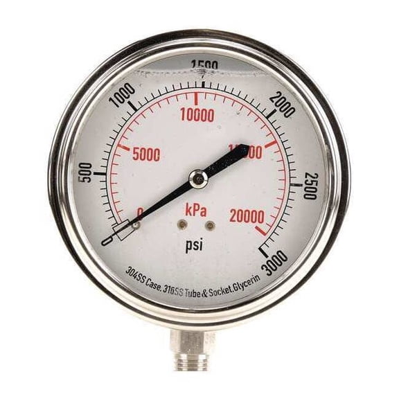 Manufacturer Varies Pressure Gauge,Liquid Filled,3-1/2 In 4CFK8