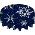 thumbnail image 5 of Tablecloth Round Snowflake Table Cloth Winter Falling Snowflakes on Blue Background Table Cover for Dining Room Kitchen Decoration 60inch, 5 of 6