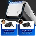 thumbnail image 3 of Rechargeable Vacuum Beard Trimmer for Men - IPX6 Waterproof, Adjustable Length Combs (1-25mm), Cordless Stubble & Mustache Trimmer - Black, 3 of 7