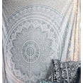 thumbnail image 3 of Original Silver Queen Ombre Tapestry Mandala Art Hippie Wall Hanging Bohemian Bedspread Metallic Shine Tapestries, 3 of 3