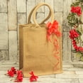 thumbnail image 1 of 6 Pack 10" x 14" Natural Brown Burlap Fabric Gift Bag for Christmas Holiday Decorations (Medium), 1 of 3