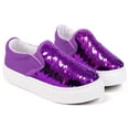 thumbnail image 1 of Toddler Girls Sneakers loafer Shoes Slip On Little Kids Canvas Flipping Sequins Color Change Glimmer Glitter Sparkle Low Top Non Slip Rubber Sole Lightweight Fashion Casual Purple Size 7, 1 of 5