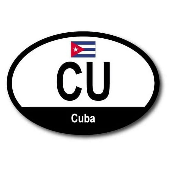 Magnet Me Up Cuba Cuban Euro Oval Magnet Decal, 4x6 In, for Car, Truck, SUV