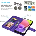 thumbnail image 2 of Njjex for Samsung Galaxy A03S Wallet Phone Case, Lanyard Flip Card Holder Slot Magnetic PU Leather Purse Kickstand Protective Case, Purple, 2 of 7
