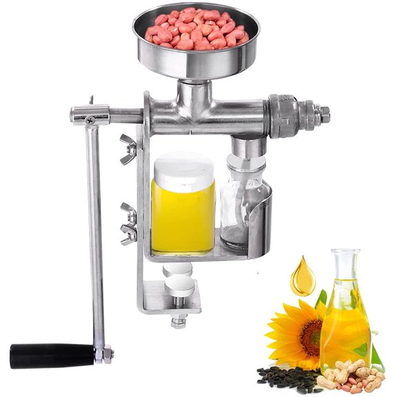 VEVOR Manual Oil Press Stainless Steel #304 Hand Press Household Oil Extractor Oil Machine Peanut Nuts Seeds Oil Press Household