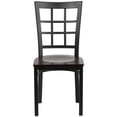 thumbnail image 3 of HERCULES Series Black Window Back Metal Restaurant Chair - Walnut Wood Seat, 3 of 9