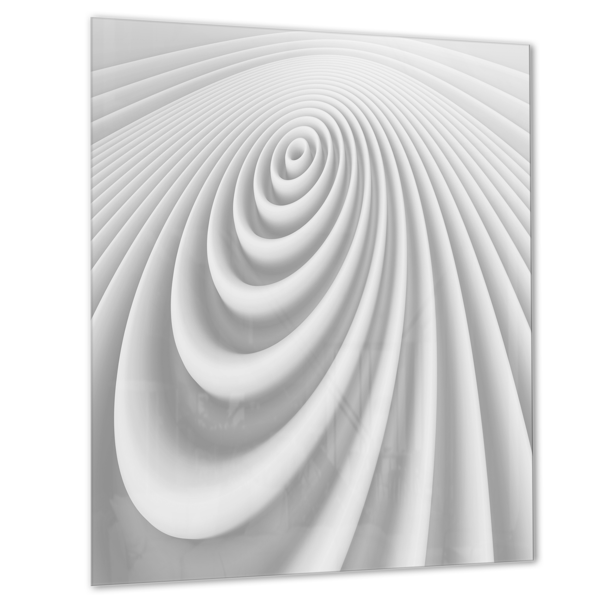 Fractal Rounded White 3D Waves 30 in x 40 in Painting Art Prints, by Designart