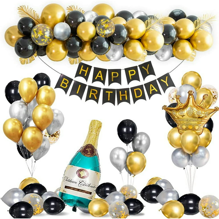 Black Gold Birthday Decorations, Black & Gold Party Decorations