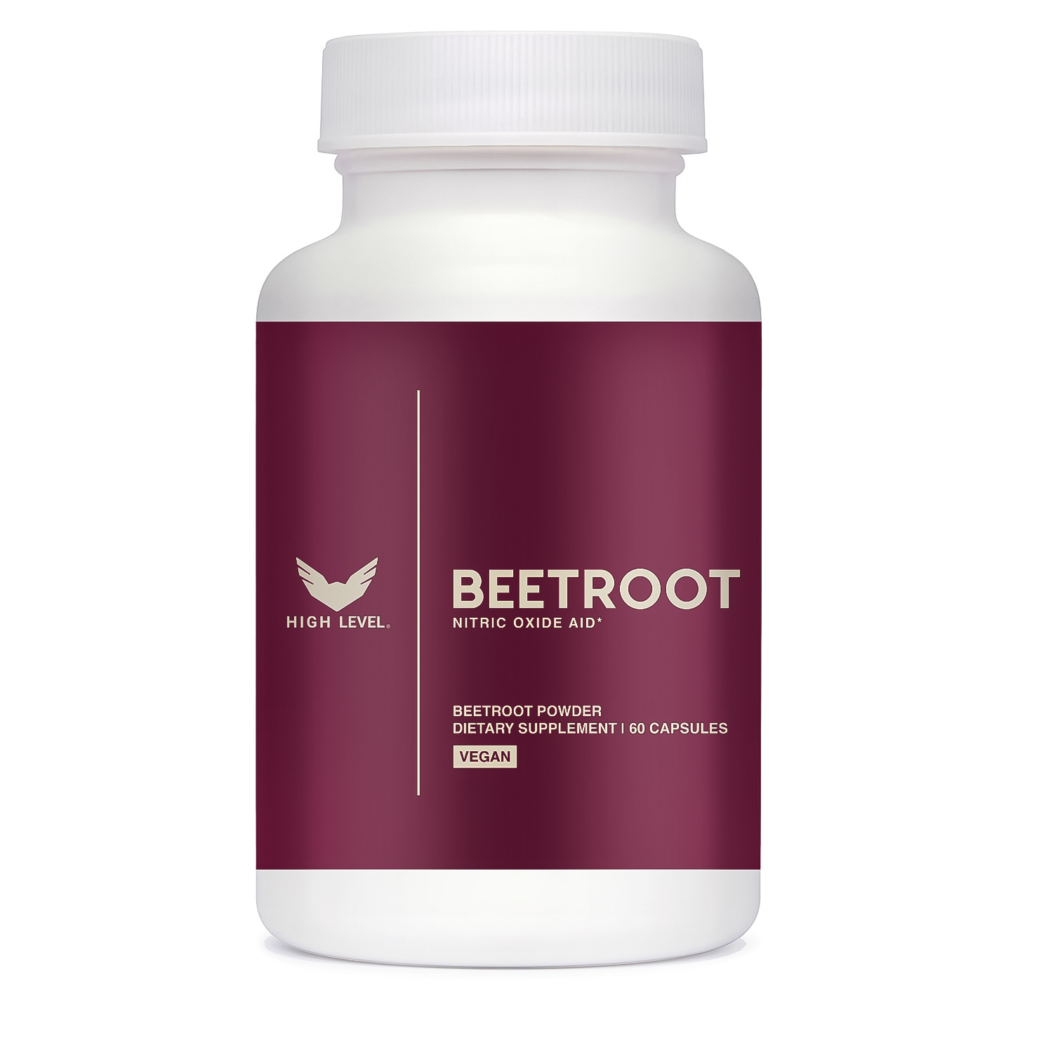 High Level Organic Beetroot 1300mg 60 Veggie Capsules Nitric