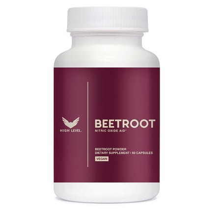 High Level Organic Beetroot | 1300mg | 60 Veggie Capsules | Nitric Oxide Booster for Cardiovascular Health, Wellness + Vitality | Vegan Supplement for Energy + Endurance