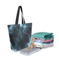 thumbnail image 2 of FORMRS Womens Canvas Tote Bag with Zipper Inner Pocket Shoulder Handbag, Lightning Pattern, 2 of 7