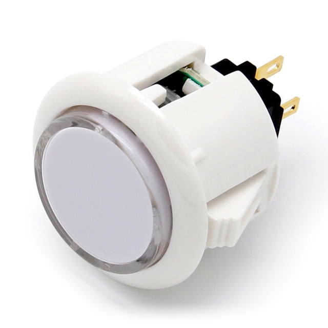 VONKY Bouton-Poussoir à DEL Cool Petits Boutons à Bascule Polyvalents Design Spécial à la Mode Arcade Appuyer Jeu Machine de Jeu Arcade Blanc, Lumière Blanche 30 mm