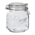 thumbnail image 2 of Mason Craft & More Set of 2 Airtight Glass Clamp Jars with Lid, Clear Round Mason Jar Storage Canister, 1 Liter (34oz), 2 of 3