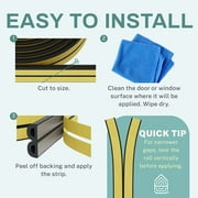 66 Feet Self Stick Foam Weather Stripping Door Window Seal Draft Stopper Insulation Tape for Windows and Doors Soundproof Weatherstripping Gap Blocker