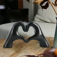 thumbnail image 4 of Sunjoy Tech Hand Gesture Statue Eye-catching Unique Resin Heart Shape Sculpture Ornament for Living Room Wedding Decoration, 4 of 7