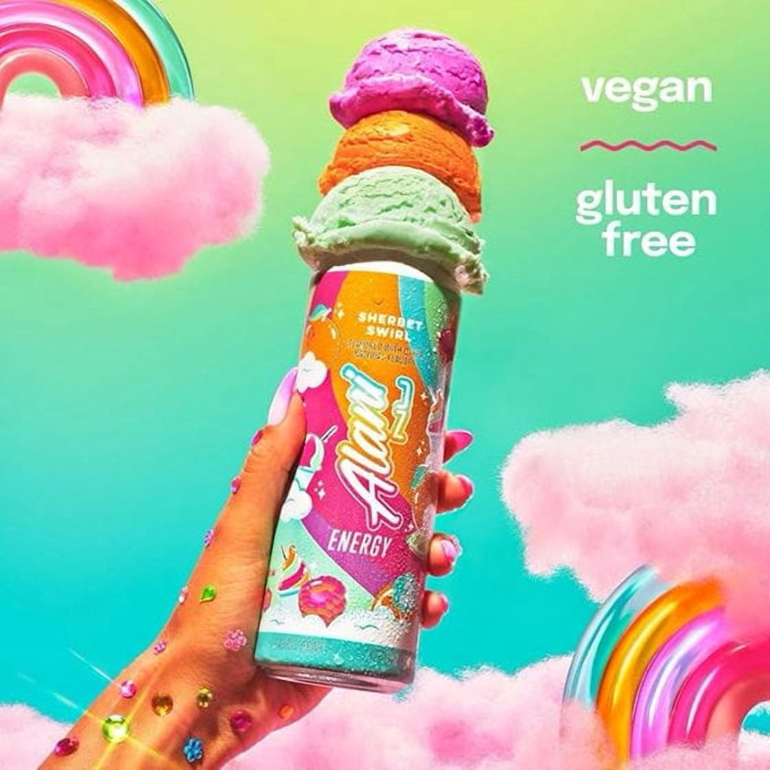 New Alani Energy Drinks Winter Wonderland, Sherbet Swirl, Blue Slush Variety Pack Sugar-Free, Low-Calorie, Energy Boost Drink 12 fl oz (Pack of 6)