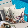 thumbnail image 4 of American Vintage Flowers Throw Pillow Cover Country Butterflies Text Texture Cotton Linen Cushion Cover Throw Pillow Case with Invisible Zipper for Couch Sofa Bed Chair Car 16x16 Inch, 4 of 14