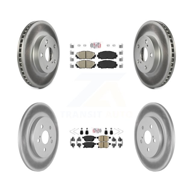 Transit Auto Front Rear Ceramic Pads and Coated Disc Brake Rotors Kit for Car Lexus CT200h KGA-102623