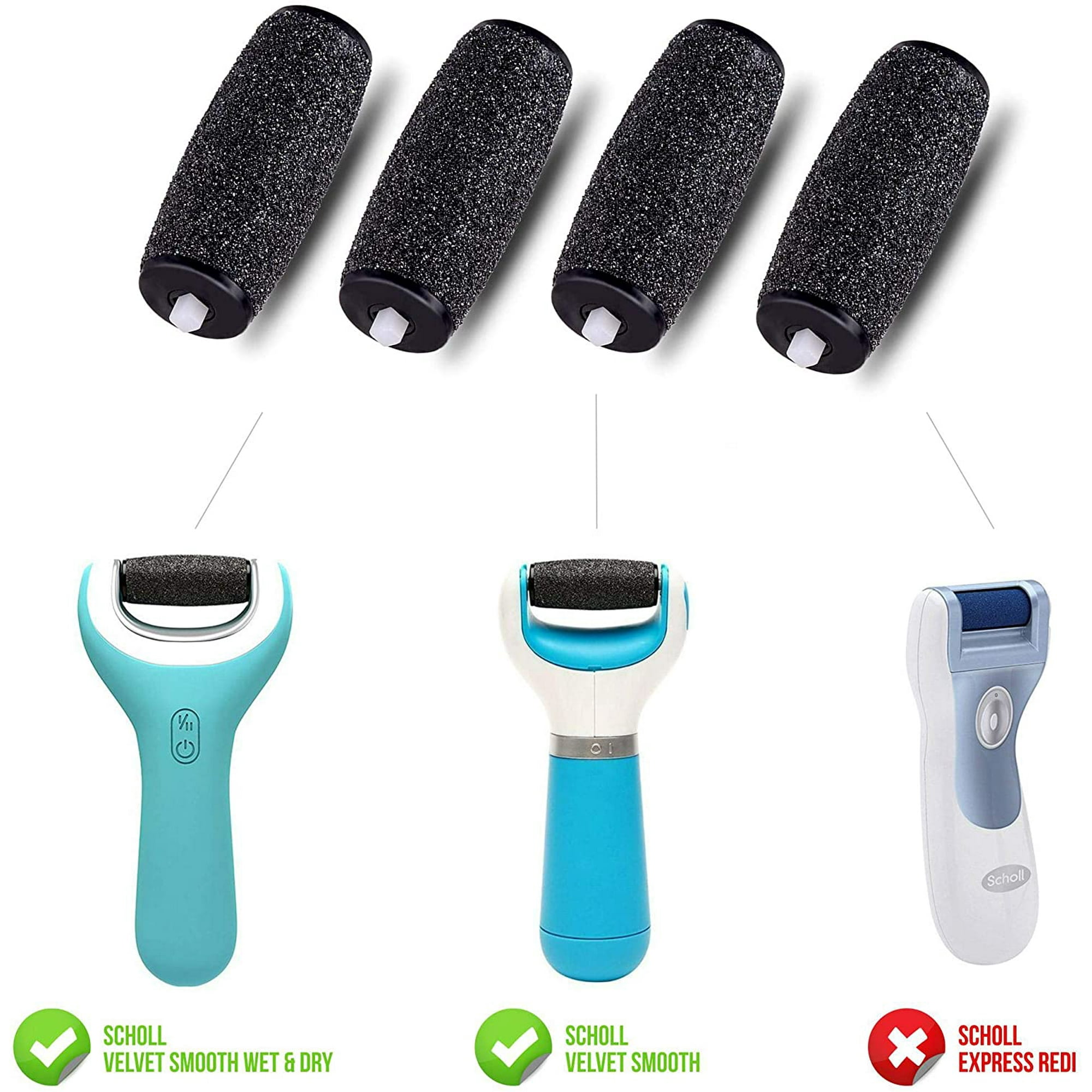 Replacement Rollers Compatible with Scholl Velvet Smooth Diamond Express Pedi Electric Callus Remover Hard 8 Pcs Walmart