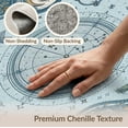 thumbnail image 6 of ODIKA 8'x10' Light Blue Nautical Explorer Little Washable Area Rug Intricate Compass And Maritime Motifs With Ornate Borders Non-Shedding, Easy Care, for King Size Bedroom Under Bed, Master Suite, 6 of 7