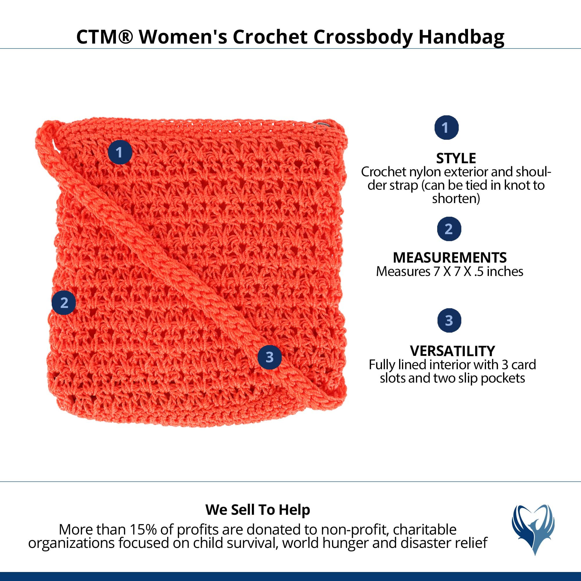 CTM  Crochet Crossbody Handbag (Women)
