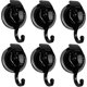 thumbnail image 1 of Juego de 6 ganchos de baño con ventosa negros, juego de 6 ganchos de ducha con ventosa resistentes para ventana, vidrio, cocina, baño, reutilizable sin Pu, 1 of 5