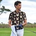 thumbnail image 2 of Kdxio Flowe Rooster Print Men's Short Sleeve Polo Shirt,Midweight Men's Shirt, 2 of 6