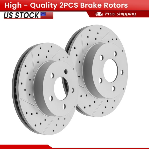 ACB ZONE Front Brake Rotors Set for 2002 2003 2004 2005 2006 2007 Jeep Liberty, Drilled & Slotted Disc Rotors Kit (780036)