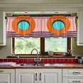 thumbnail image 3 of Yayeee Kitchen Curtains Tier Set of 2 Light Filtering 57"x36" Over Sink Window Panels, Orange Circle, 3 of 7