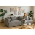 thumbnail image 2 of Full-Foam Modular Sofa, 96" Bouclé 2-Piece Sectional with Rounded Arms, Cloud-Like Comfort, Compressed Packing, 2 of 9