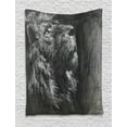 thumbnail image 1 of Charcoal Tapestry, Hand Drawn Side View of a Lion Looking up Pastel Technique, Wall Hanging for Bedroom Living Room Dorm Decor, 60W X 80L Inches, Charcoal Grey and White, by Ambesonne, 1 of 2