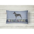 thumbnail image 2 of Carolines Treasures BB8289PW1216 Australian Cattle Dog Welcome Canvas Fabric Decorative Pillow, Blue, 12H x16W,, 2 of 3