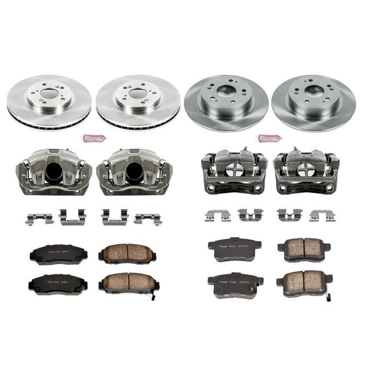 PowerStop Front and Rear Stock Replacement Brake Pad and Rotor Kit with Calipers Fits: ACURA HONDA Select Models KCOE2742