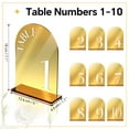 thumbnail image 2 of Framokoko Double-sided Letters 5"x7" Mirrored Arched Table Numbers 1-10 with Stands, Acrylic Wedding Table Numbers Centerpiece Decor for Wedding Reception Party Restaurant (Gold 1-10), 2 of 7
