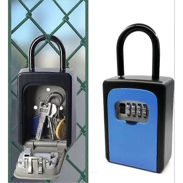 Caja de seguridad para llaves colgantes con 4 códigos digitales y almacenamiento de llaves de combinación de repuesto