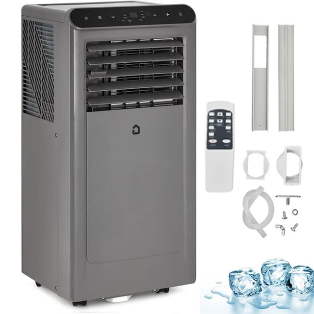 Bingirl 8,000 BTU Portable Air Conditioner Cools Rooms Up to 350 Sq.Ft, 3-In-1 Functionality, Quiet Operation, Remote Control,24H Timer