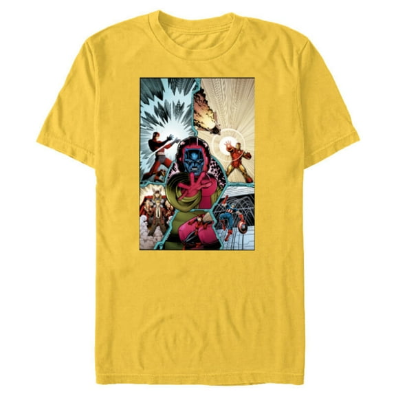 Marvel Avengers Kang the Conqueror Classic Comic Cover - Short Sleeve Blended T-Shirt for Adults - Customized-Yellow