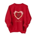thumbnail image 2 of Valentines Day Red Shirt for Women Valentine's Day Printed Long Sleeve Sweatshirt Comfy Crewneck Vacation Tee, S, 2 of 6
