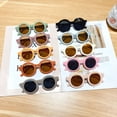 thumbnail image 4 of Gafas de sol redondas coloridas para niños coreanos, gafas de sol ligeras de PC con cara linda y pequeña, gafas de sol decorativas de moda para niños y niñas, 4 of 6