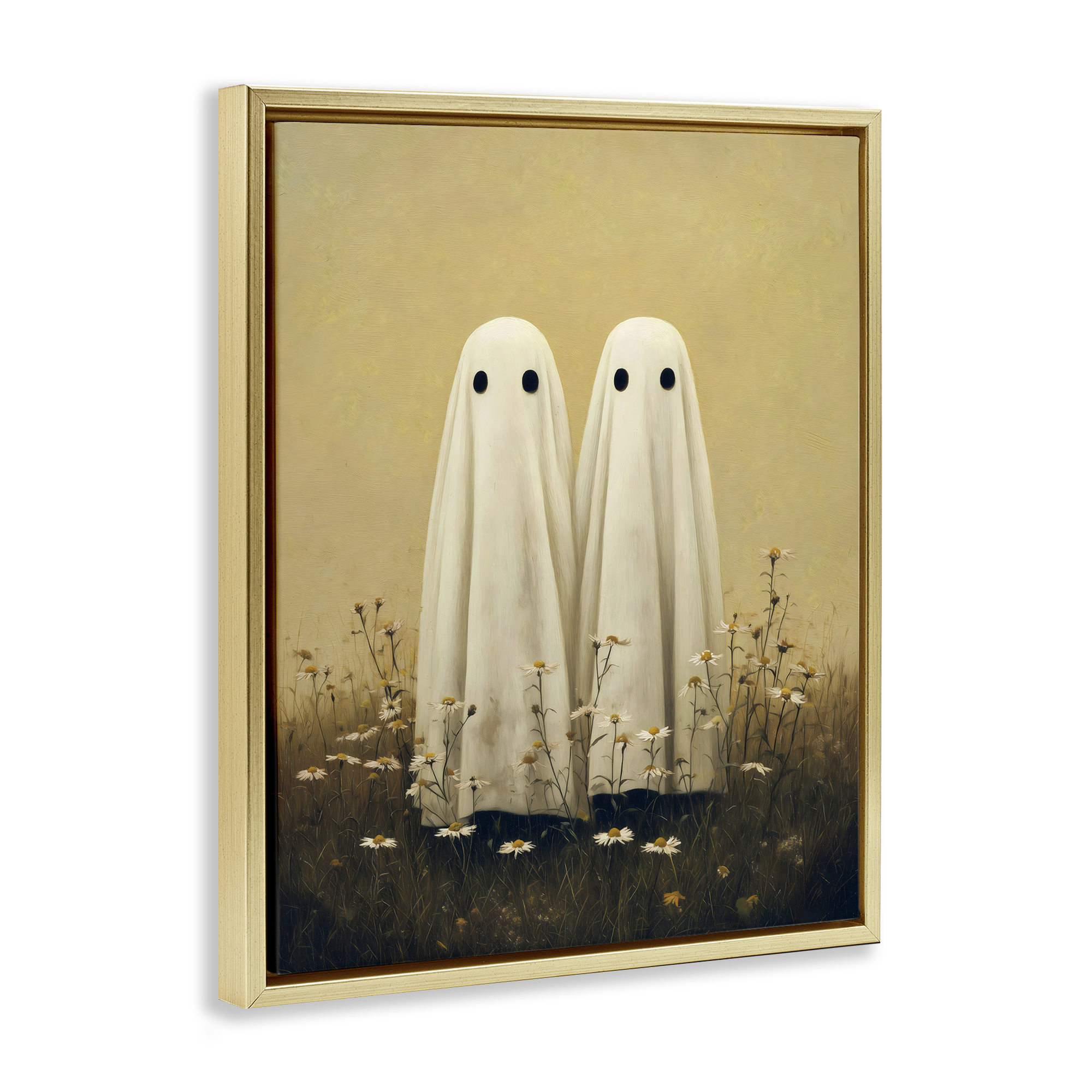 Daisy Ghost Couple Gold Framed Floater Canvas Wall Art, design by Arlington Prints