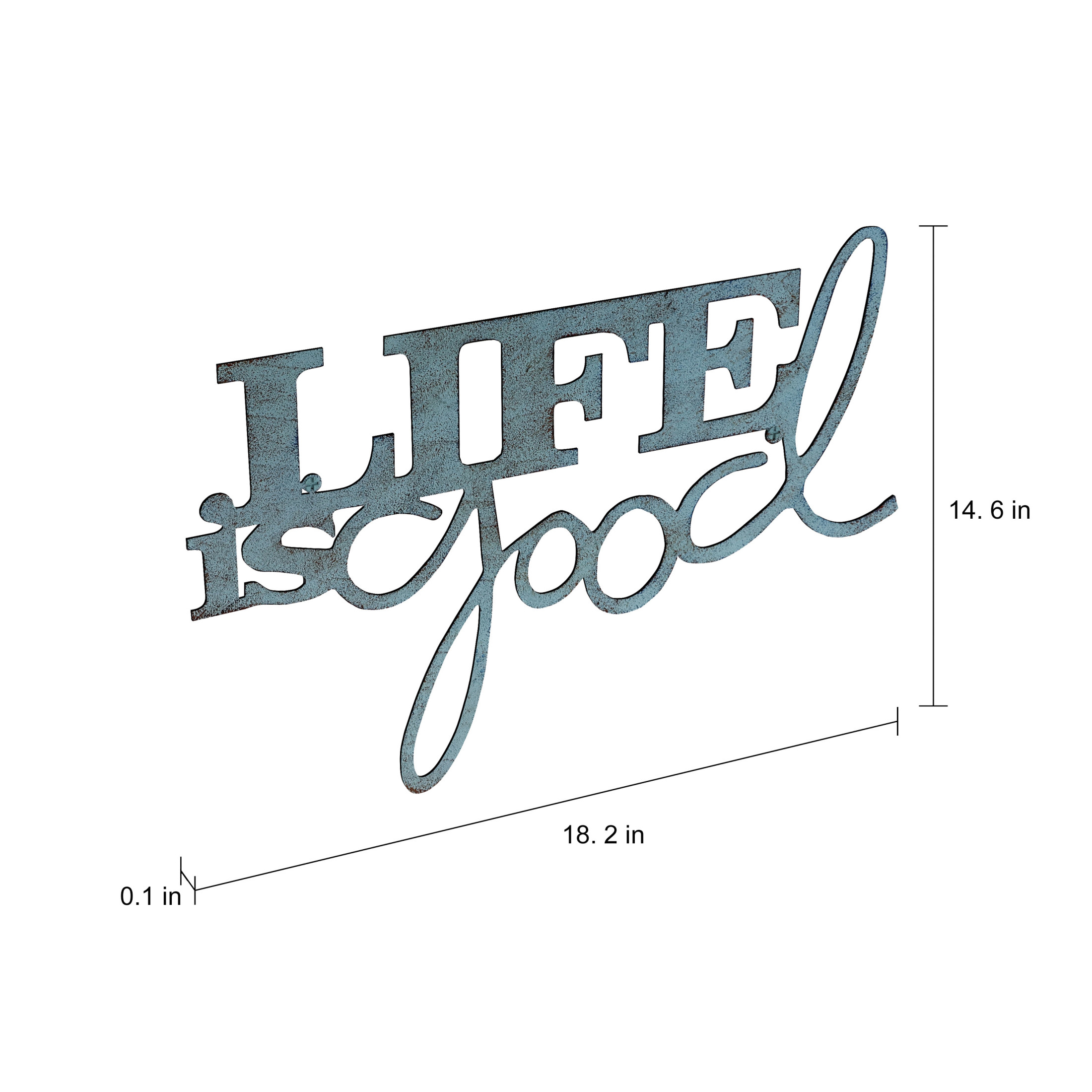 Lavish Home Life is Good Wall Art - 3D Word Art Decorative Metal Wall Sign