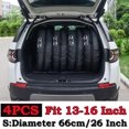 thumbnail image 1 of 1 unidad, 4 Uds., funda de cubierta de neumático de repuesto para coche, bolsas de almacenamiento de neumáticos de rueda de coche de poliéster, accesorios para neumáticos de vehículos, estilo Protector a prueba de polvo Tan Jianjun  unisex, 1 of 2