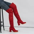 thumbnail image 5 of Over The Knee High Boots For Women Pull On Side Zipper Block Heel Thigh High Boots, 5 of 9
